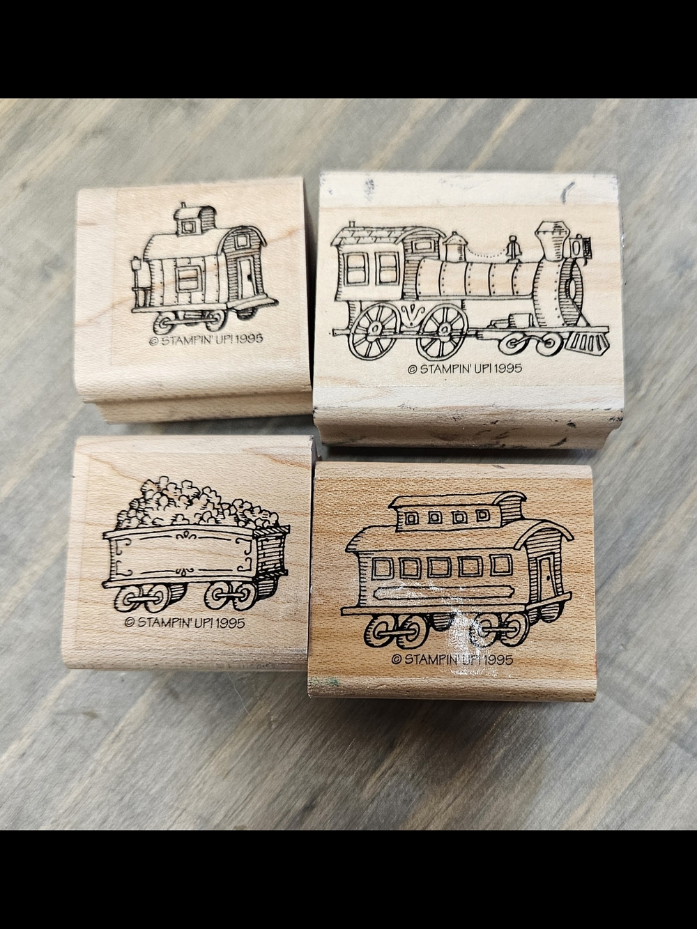 Stampin' Up! Wooden Train Stamp Set - Brown